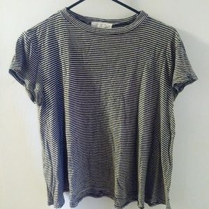 Micro-stripe knit top